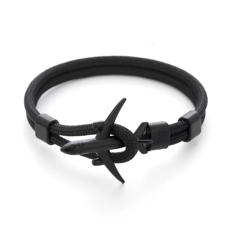 Summer Hot Boeing Airplane Anchor Bracelet Men Nylon Rope Chain Charm Bracelets For Women Survival Aviation Style Sport Bracelet