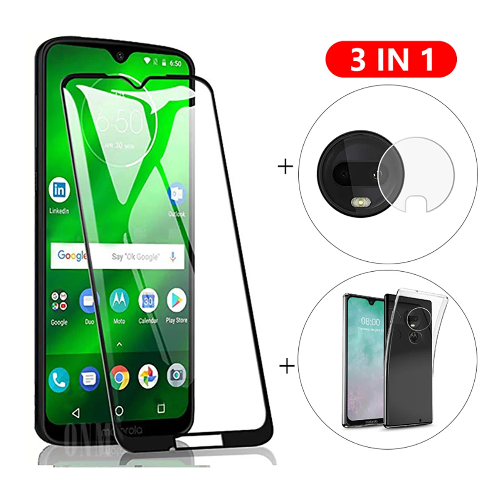 Стекло 3-в-1 + чехол для Motorola Moto G7 / Plus защита экрана из закаленного стекла защитное