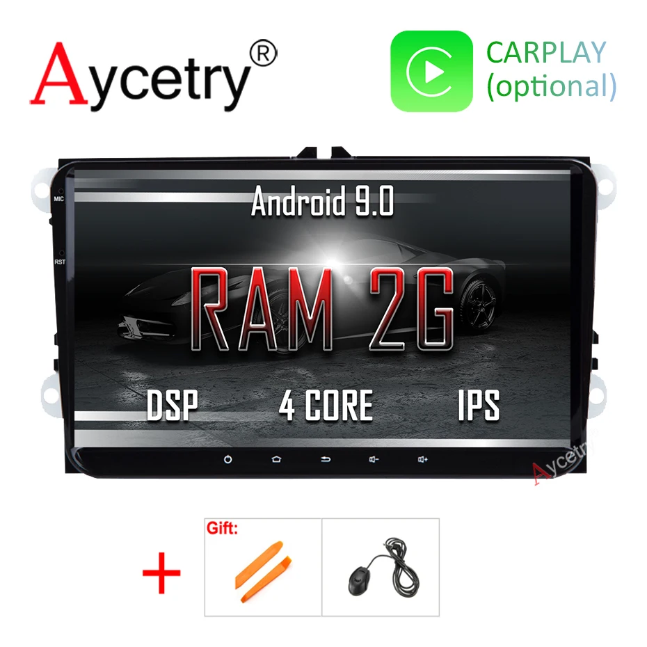 Cheap DSP IPS 9" Android 9.0 2 din Car radio no dvd GPS for VW Skoda Octavia golf 5 6 touran passat B6 B7 jetta polo tiguan multimedia 0