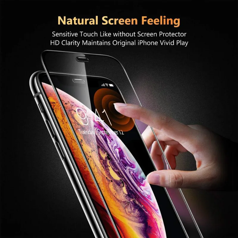 100 шт/партия Защитная пленка для экрана iPhone 11 Pro Max Xs Max Xr стеклянная пленка 9h Взрывозащищенная против царапин 2.5D закаленное стекло