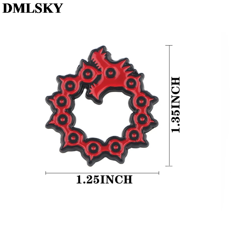 DMLSKY The Seven Deadly Sins, Мультяшные Металлические Булавки, эмалированные Броши для женщин и мужчин, значок для рюкзака, джинсовая брошь M3904