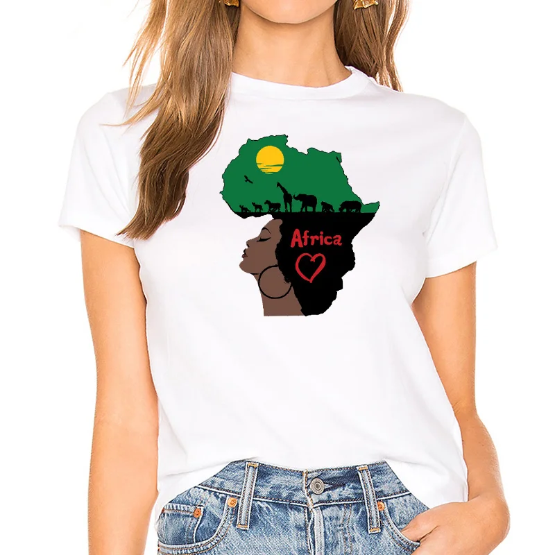 Женская футболка Lovin' My Melanin Skin черная в африканском стиле для девушек женская