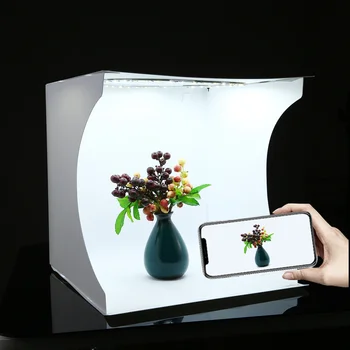 

LED Ring Lightbox Folding Photo Studio Box Photography Photo Softbox Light Box Studio Shooting Tent Box with 6 color Backdrops