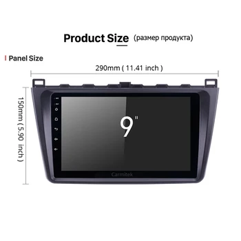 

Carmitek 9 Inch 2 DIN GPS Navigation Car Radio Android Multimedia Player For 2008-2015 Mazda 6 Rui wing steering control WIFI