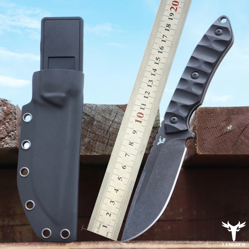 Lengran D2steel нож с фиксированным лезвием боевой G10 Ручка инструмент для выживания в природе тактические ножи охотничий нож