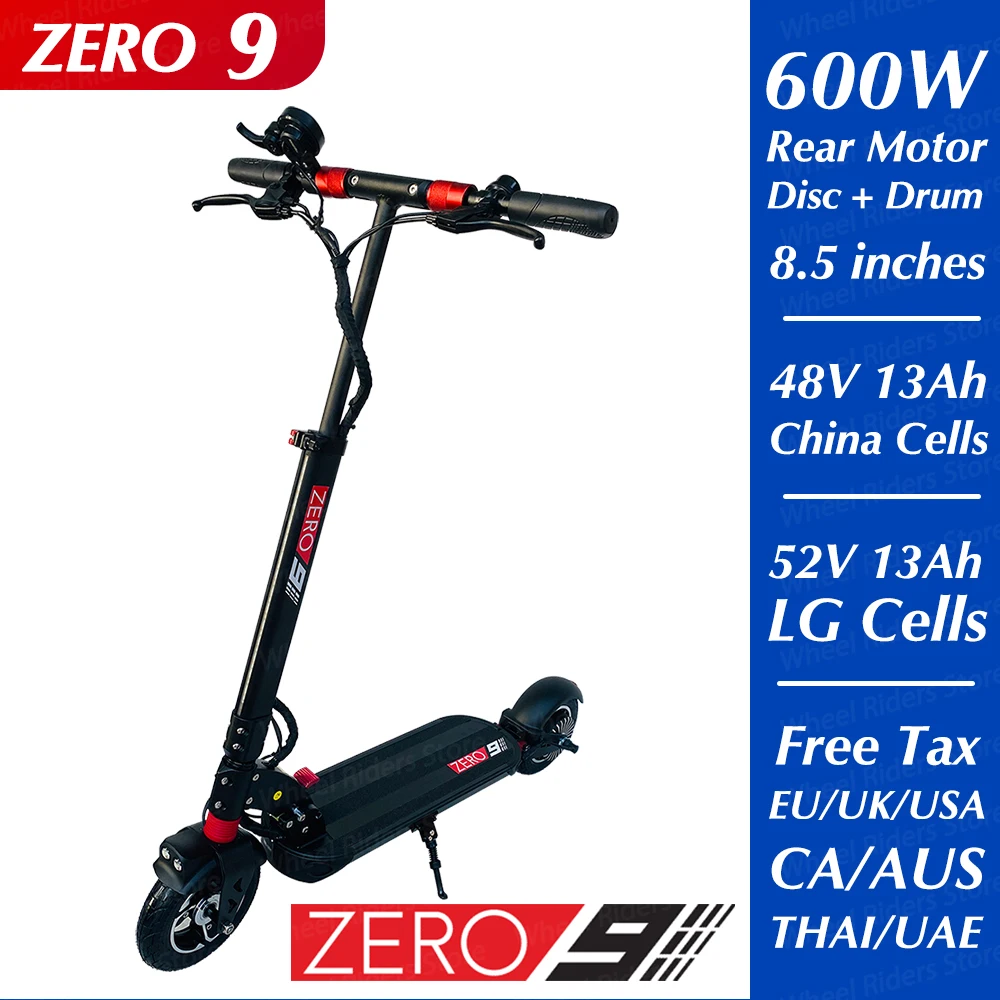 Zero 9 Electric Scooter Single Motor 52v 13ah Rear 600w Two Wheel