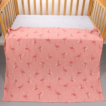 

100% Cotton Muslin Baby Blankets Bedding Infant Swaddle Towel Multi-function for Newborn Swaddle Blankets Baby Car Cover 120*100