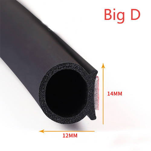 4 Meters Shape B P Z Big D Car Door Seal Strip EPDM Rubber Noise Insulation Weatherstrip Soundproof Seal Strong adhensive