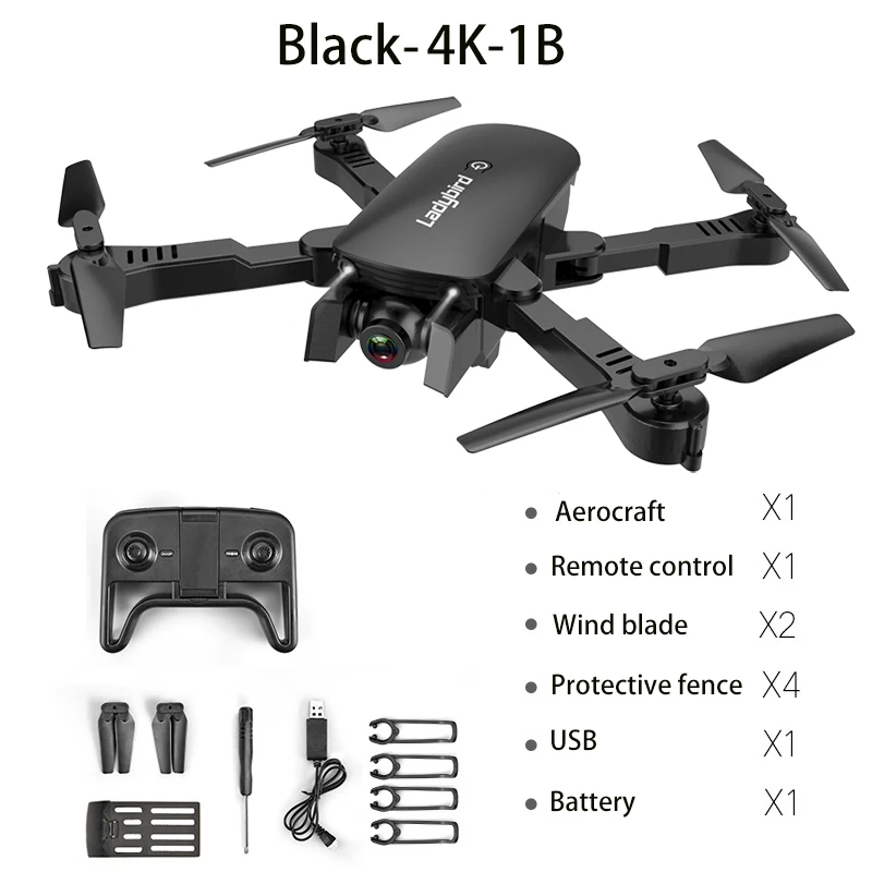 Горячая Распродажа Дрон R8 с Hd 4k двойной камерой складной Дрон Rc Квадрокоптер оптический поток пульт дистанционного управления игрушка самолет детская игрушка - Цвет: Black 4K 1B