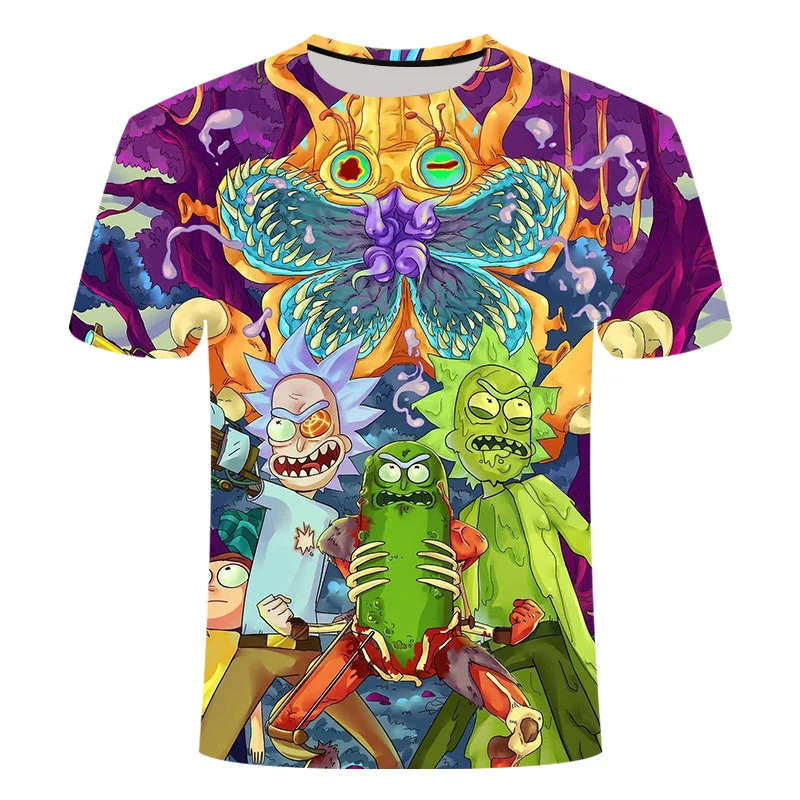 Прямая поставка, футболка Rick and Morty By Jm2 Art 3D, Мужская детская футболка, летние футболки с короткими рукавами и круглым вырезом, Азиатский Размер 6XL