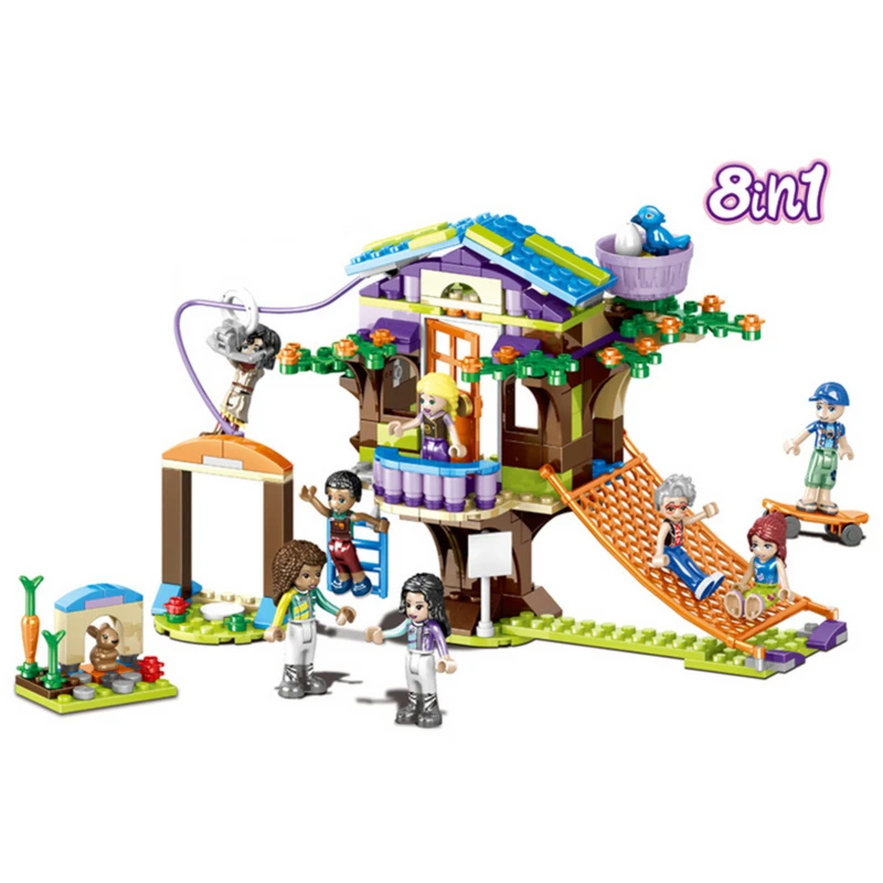 

8 in 1 Friends Series Mia's Tree House Building Blocks Sets Bricks Classic Figure Model Kids Girl Gift Toys