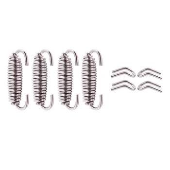 

4x Motorcycle Exhaust Mounting Springs Kit Fully Rotatable 64MM Stainless Steel