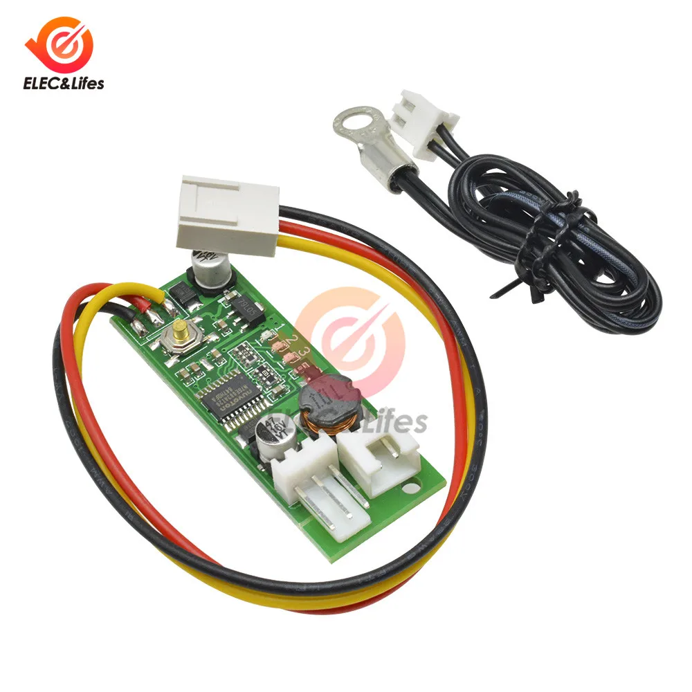 DC Motor Speed Controller DC 12V 2-3 Wire Temperature Control Denoised Speed Controller Governor Regulator with Probe ON/OFF for Computer PC Fan/alarm