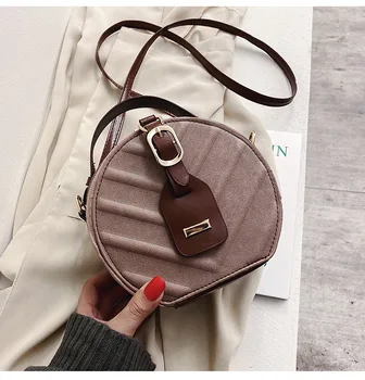 

2020 fashionable messenger bag autumn winter versatile fashion foreign style single shoulder small round bag light luxury women'