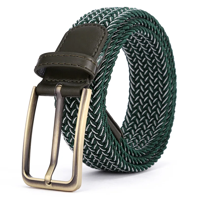 ZLD Men's and women's fashion new pin leather buckle elastic band stretch canvas woven belt ladies leisure belt business mens dress belts Belts