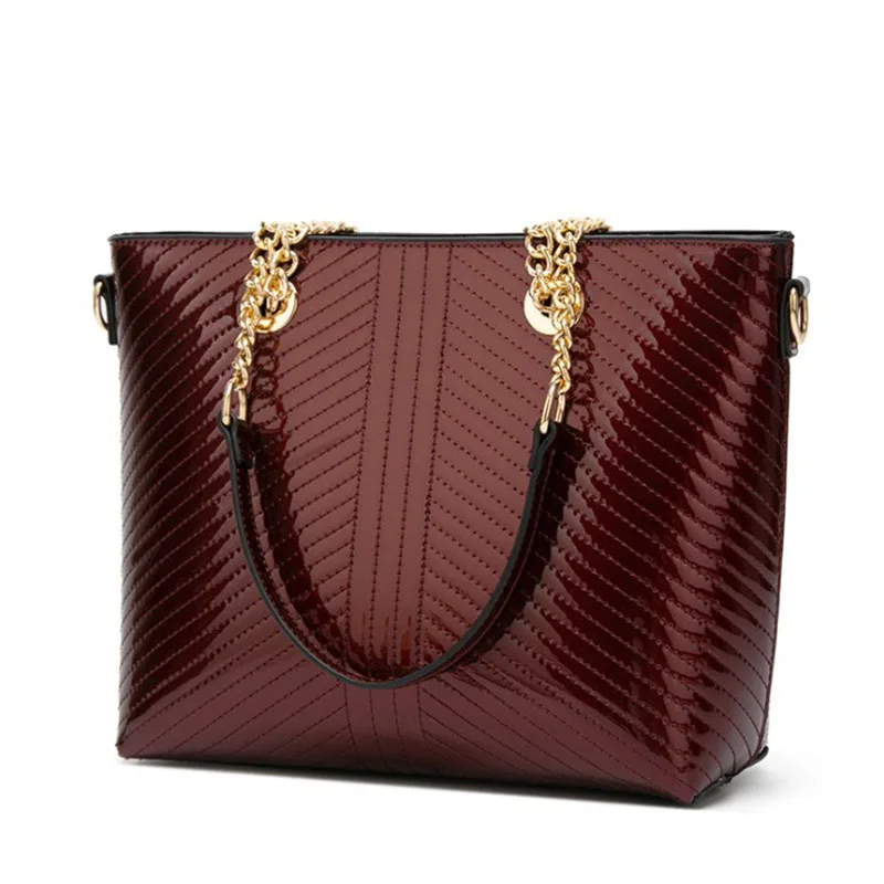 

Handbags Women 2019 New Fashion Large Capacity Female Shoulder Messenger Bag right Chain stripe PU Bucket Bag