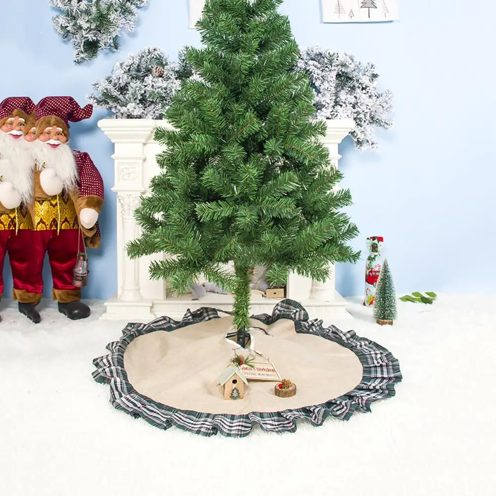 1pc Colorful Xmas Tree Carpet Mat Plush Christmas Tree Skirt Fur Merry Christmas Decorations for Home Natal Tree Skirts Navidad