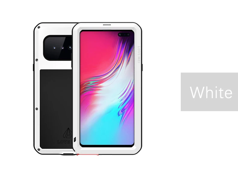 Чехол LOVE MEI для samsung Galaxy S10 5G, ударопрочный водонепроницаемый металлический защитный чехол для samsung Galaxy S10 5G - Цвет: White