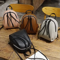 2022 New Lady Small Backpack Women Leather Shoulder Bag Multifunction Mini Backpacks Female School Bagpack Bag For Teenage Grils