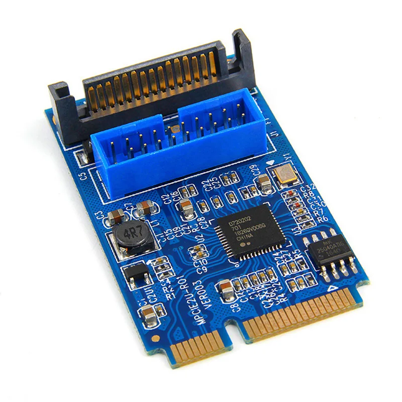 Мини pcie к USB 3 0 19 контактный адаптер расширения для карт SATA Power Mini PCI Express двойным