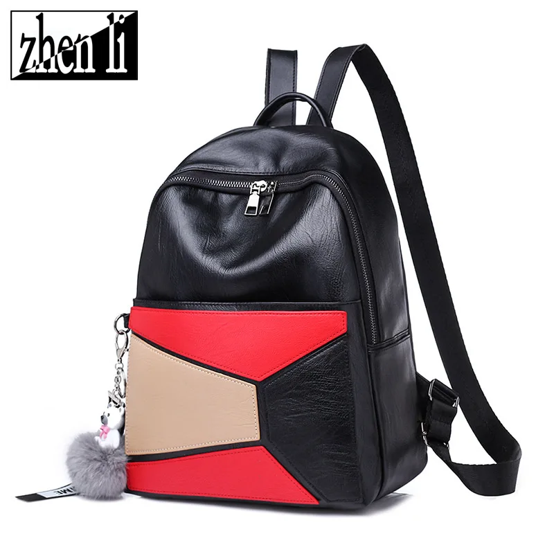 

2019 Winter New Style Cross Border for Japanese Style Women's Splicing Package PU Leather Soft Surface Simple Women's Shoulder