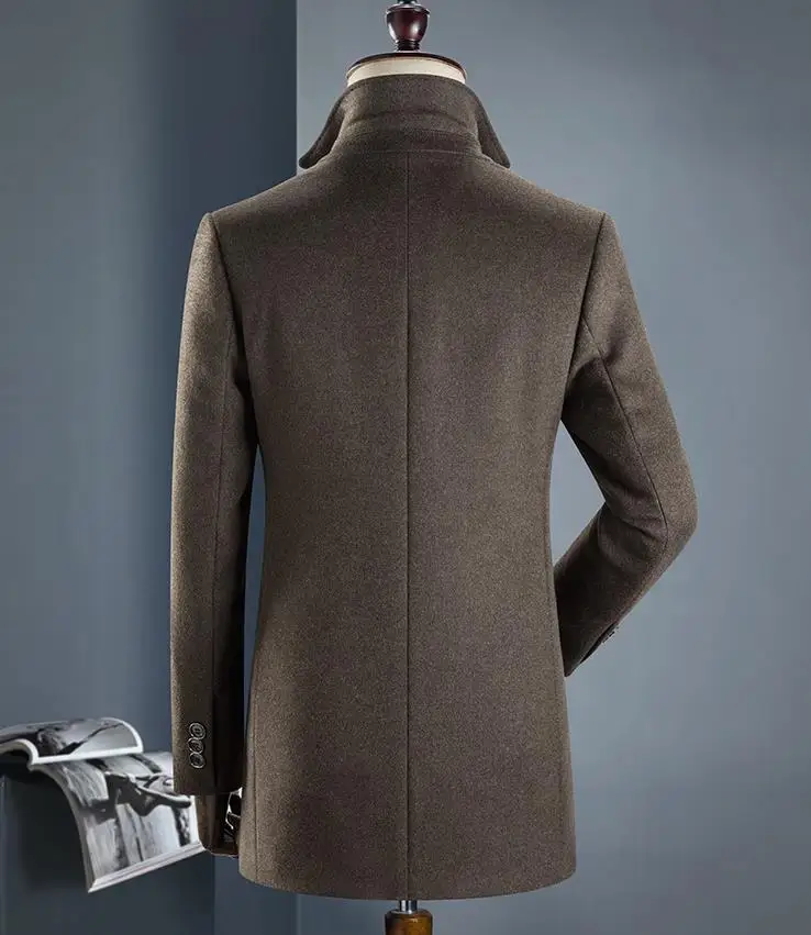 BATMO new arrival winter high quality wool thicked trench coat men,men's wool thicked jackets,k627