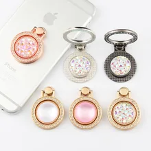 Роскошный перстень, украшенный бриллиантами держатель для iPhone samsung Xiaomi кристалл горный хрусталь Блестящий зеркальный держатель для телефона Подставка для huawei