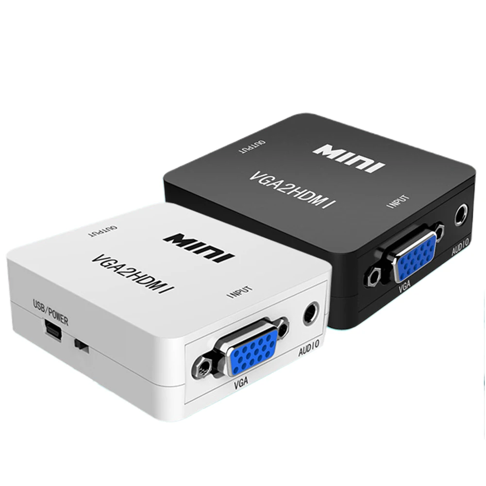  1080P Del Computer Portatile Vga a Hdmi Av Dvd Full Hd Audio Pc Box Adattatore Abs Mini Video Conve