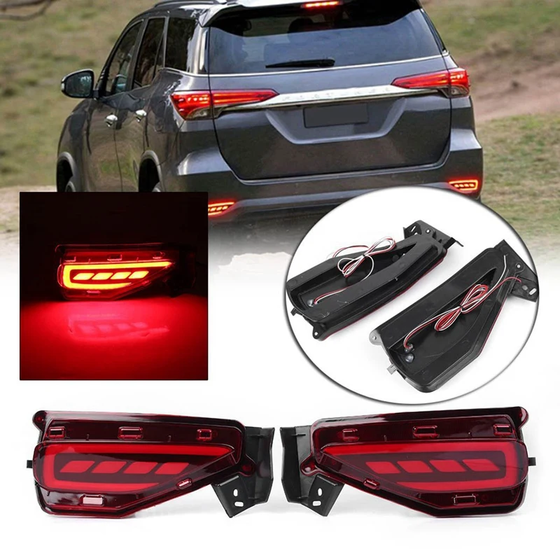 1 пара Led Задний Бампер Отражатель тормоза задний фонарь лампа подходит- для Toyota Fortuner