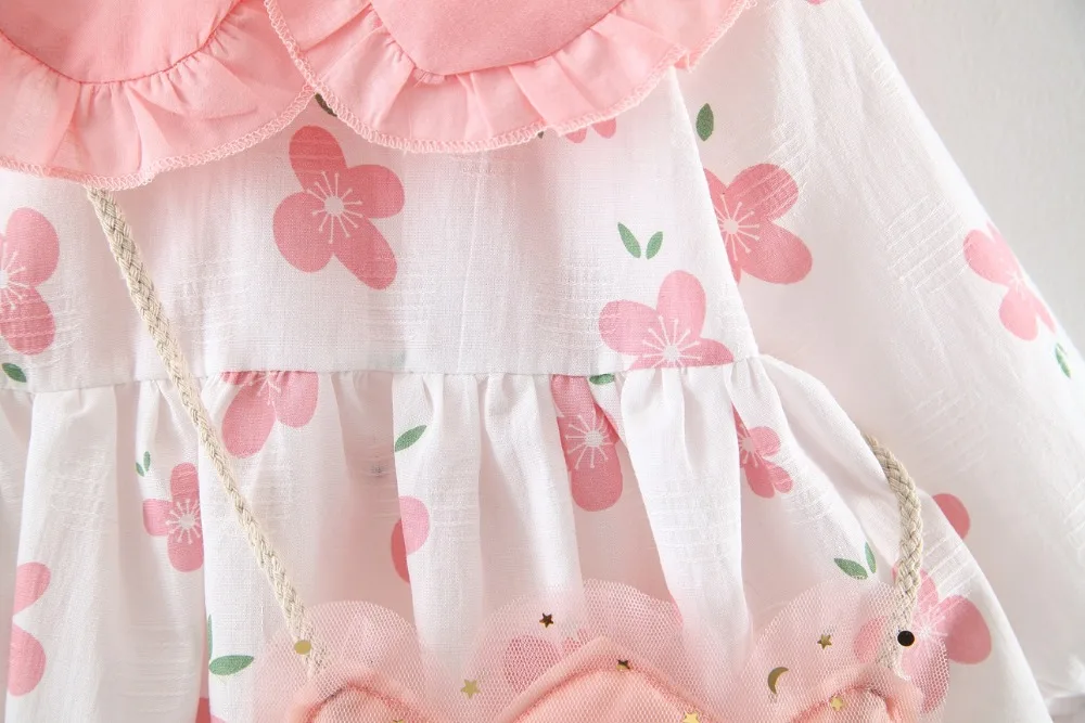 Baby Girls Long Sleeve Round Neck Cotton Linen Dress Fall Winter Top Clothes dress