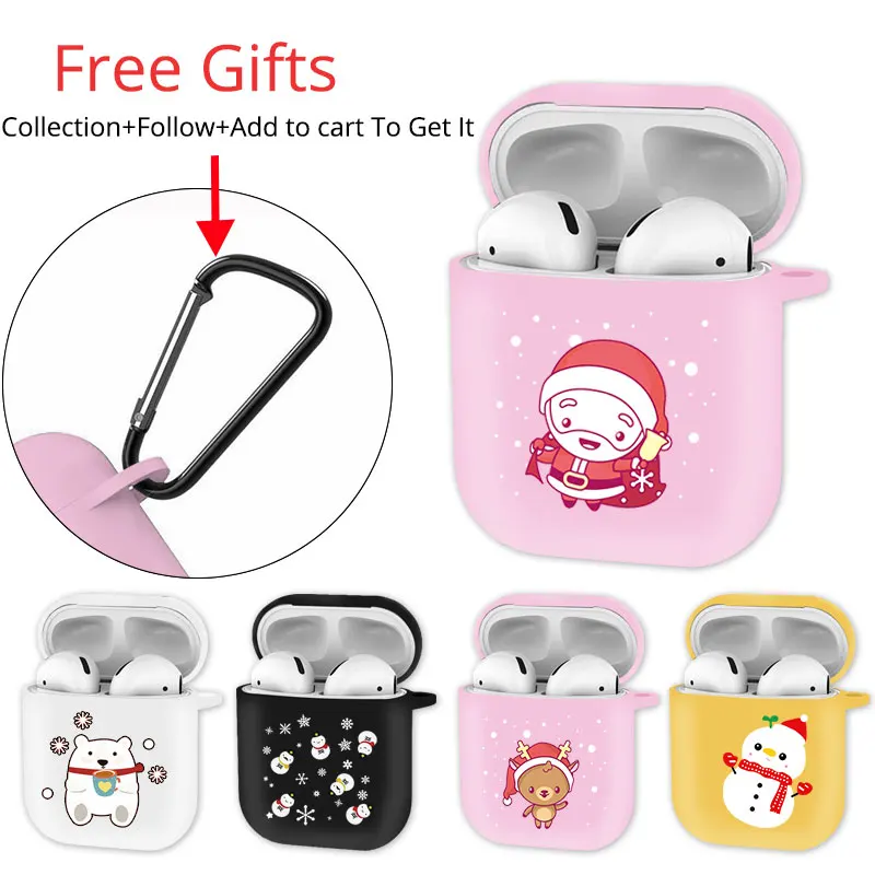 

Headphone Case For Christmas Bluetooth Wireless Headphones For Apple AirPods 2 Silicone CaseFor Airbag Protective Case