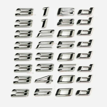 

Car Trunk Rear Emblem Badge Letters 3D Chrome Discharge Capacity Car Model Refitting Badge Sticker For BMW 318d 320d 325d 330d