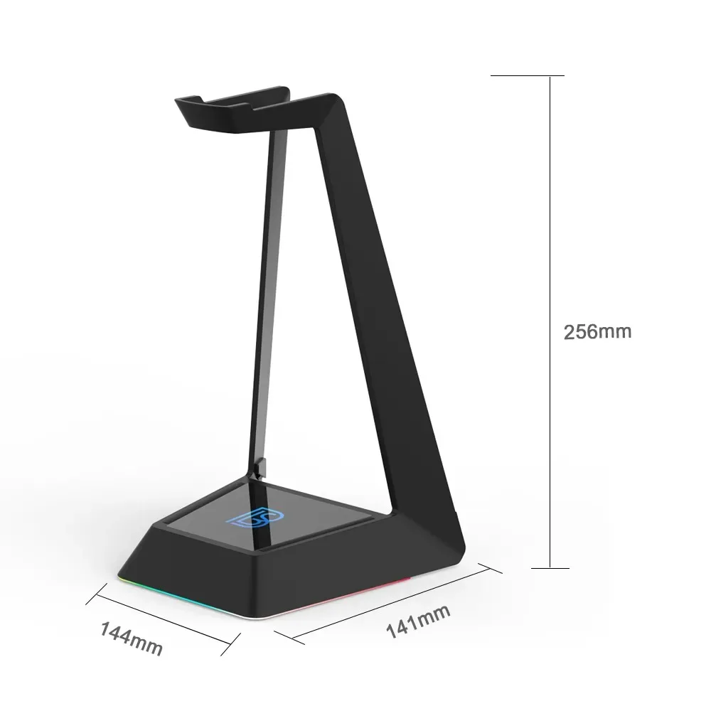 2020 New Headset Stand Headphone Holder RGB Light Base Includes USB HUB Function Multi Game Wireless Charging Best Seller