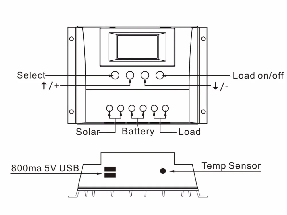 Controller ladung LCD 80A PWM Solarregler 12V 24V USB 4 STÜCK Z Halterung PW 