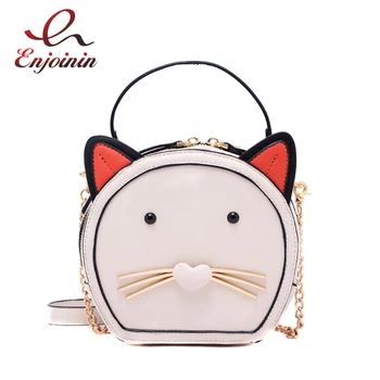 

Cute Round Cat Leather Design Fashion Girls Casual Shoulder Bag Purses and Handbags Crossbody Messenger Bag Women Tote Bag Bolsa