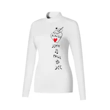 Q2019 дамы из тонкого вельвета Круглый воротник рубашка Спортивная одежда с длинными рукавами футболка для гольфа, 2 цвета, одежда для гольфа S-XXL выбор, обувь для отдыха