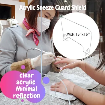 

Acrylic Sneeze Guard Shield Protection Safety Counter Top 40x40cm for Restaurant Grocery Stores Salons Retailers health manage
