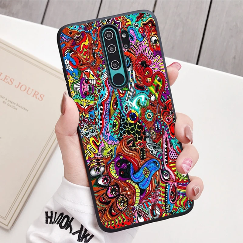 Nghệ Thuật Graffiti Silicone Ốp Lưng Điện Thoại Redmi Note 9 8 7 Pro S 8T 7A Bao case for xiaomi