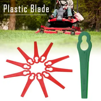 

50pcs 4 Colors Plastic Mower Cutting Blades Grass Trimmer Blades 12*7mm Fits Lawnmower Mower Head Strimmer Garden Accessories