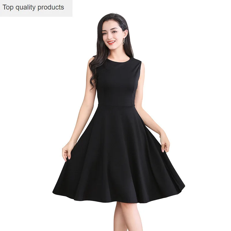2020 New Summer Dress Simple Casual Fashion Sweet Sexy Temperament Solid Large Size Loose Sleeveless O-Neck Women Dresses CW596 | Женская