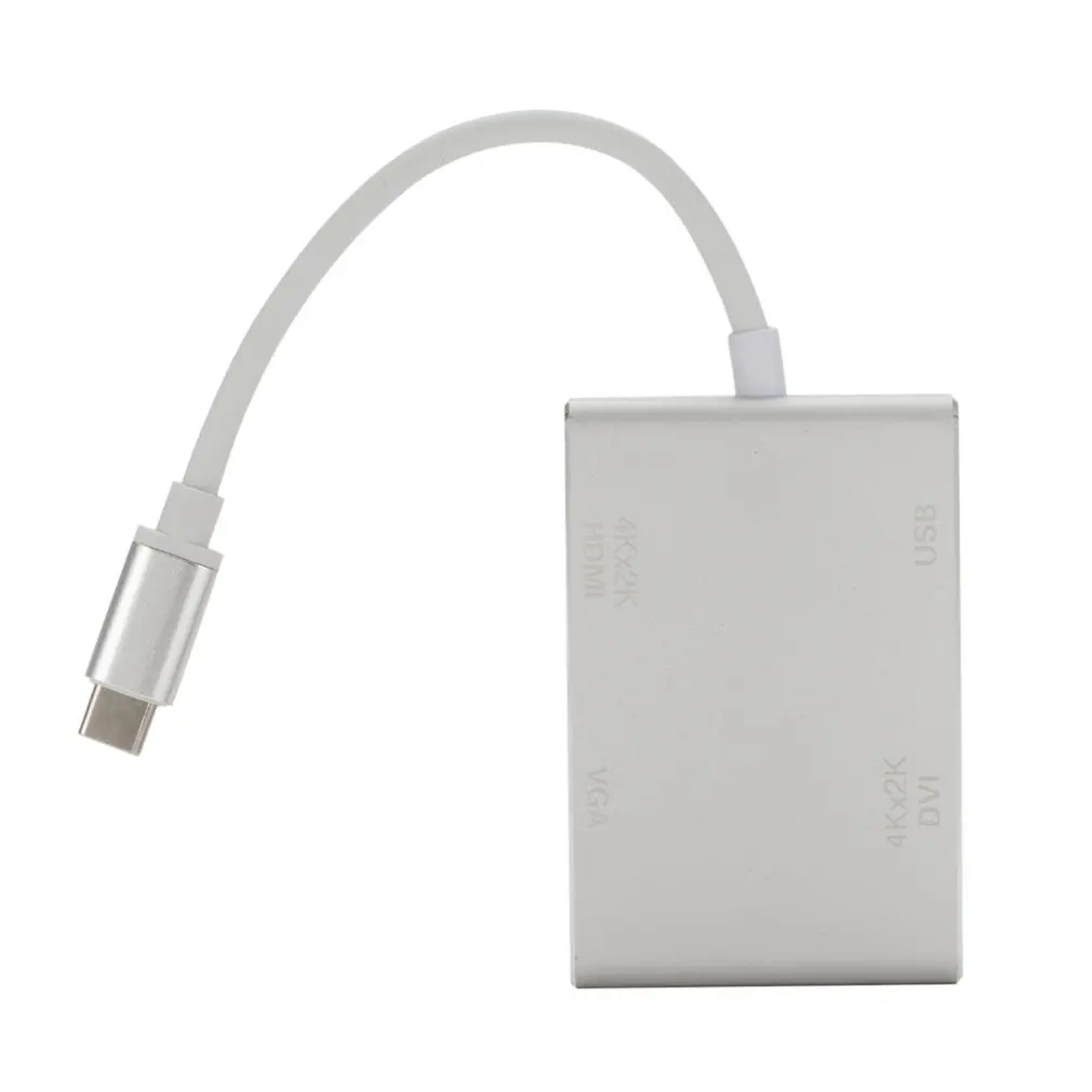 4 в 1 многофункциональная конвертер Тип с разъемами типа C и HDMI VGA, HDMI, DVI USB3.0 видео конвертер адаптер «Папа-мама»
