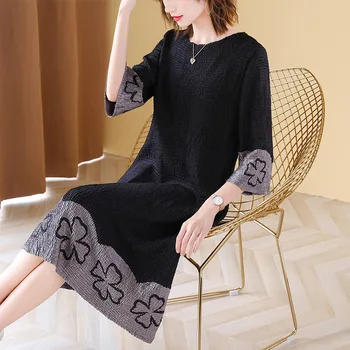 

Loose Printed Dress Fall 2020 New Women's Large Size Belly Covered A-line Dress
