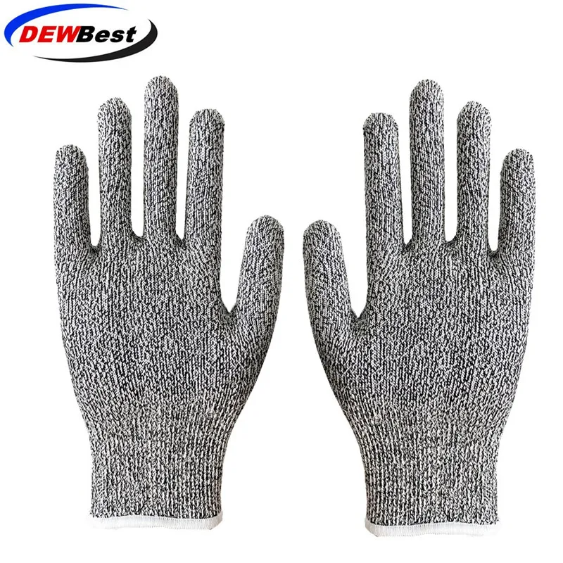 Anti-cut Gloves Safety Cut Proof Stab Resistant Stainless Steel Wire Metal Mesh Kitchen Butcher Cut-Resistant Safety Gloves QG55-GRAY-1PAIRS-S