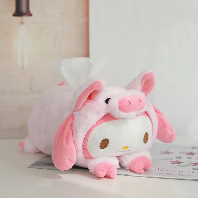 32*20cm Cartoon Transform Kitty/whit dog Warmer plush Cushion/Pillow Cute Melody/KT/Pig Tissue Box Kids/Girl Birthday Gifts 5