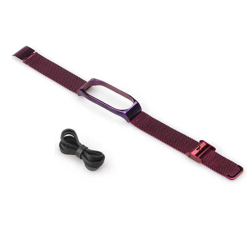 purple Mi Band 4 ремешок из нержавеющей стали для Mi Band 3/4 Ремешок Браслет Miband 4 Браслеты - Цвет: purple