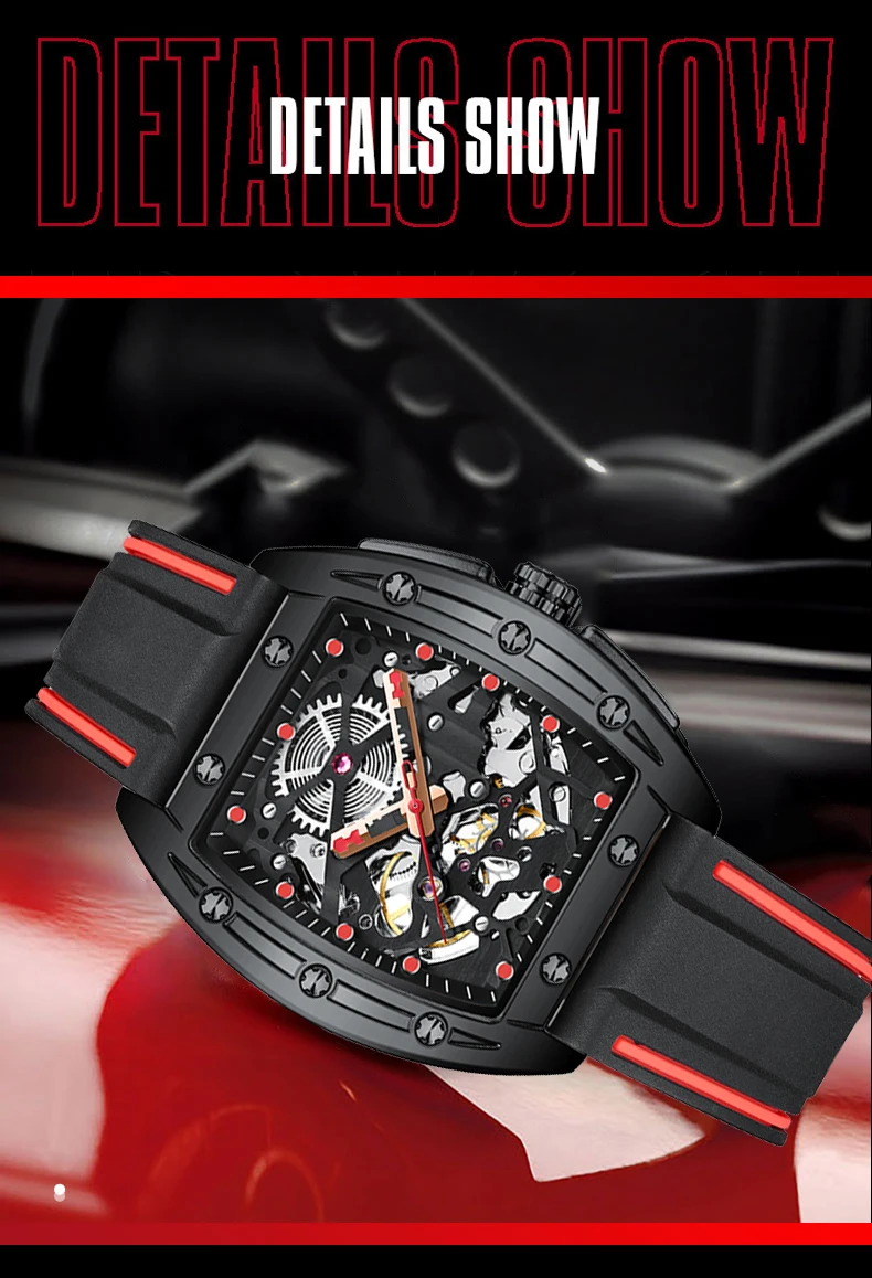 New AILANG Men's Automatic Mechanical Watch Fashion Business Skeleton Waterproof Top Luxury Watch