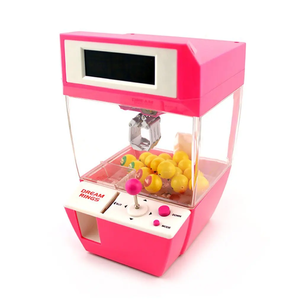 

Kids Coin Operated Candy Grabber Doll Balls Catcher Board Game Fun Toys For Children Mini Crane Claw Machine With Alarm Clock