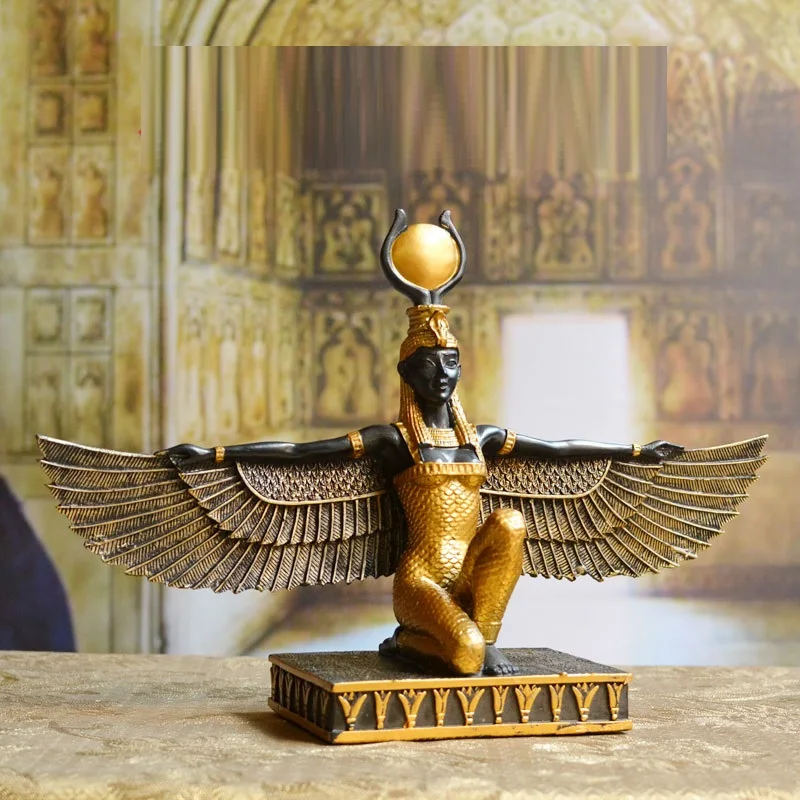 Древний Египетский Бог Isis Goddess wedjat глаз статуя смолы ремесла глаз горного искусства скульптура домашнее настольное украшение сувениры R2909