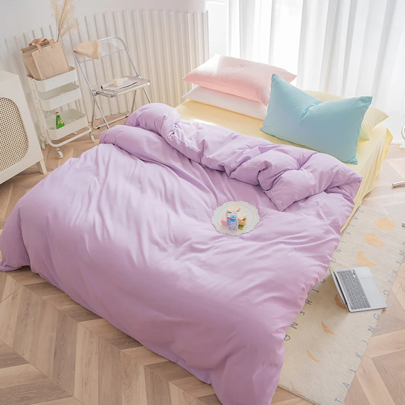 チェック柄寝具かわいいキルトカバー枕ベッドフラットシート現代の布団カバーセットツインフルシングルサイズの女の子寝具
