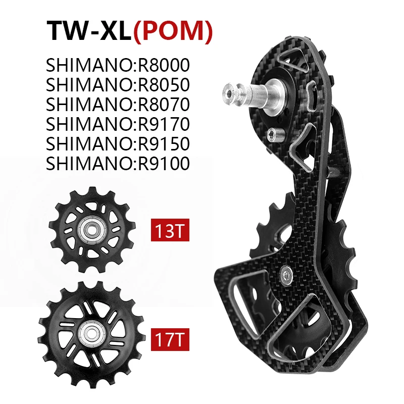 Wuzei Mtb Bici Da Strada Deragliatore Posteriore Per Sram Shimano R8000 R8050 R7000 R5800 R6800 R9000 R9070 Puleggia In Fibra Di Carbonio 13T 17T Pom